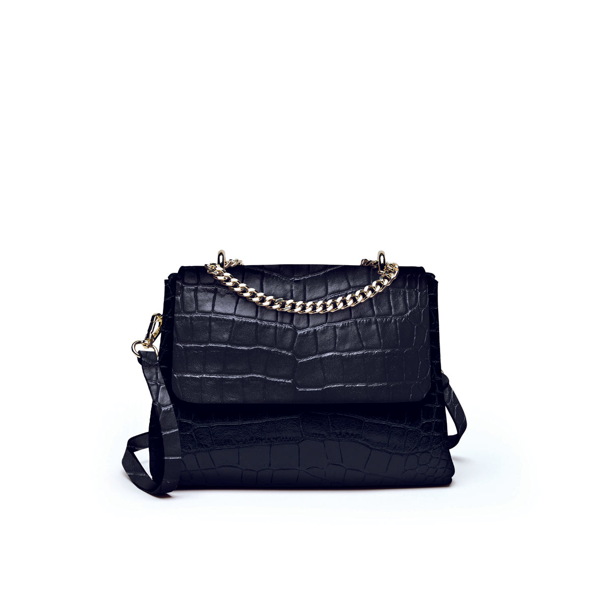 SAC À BANDOULIÈRE CREMIEUX EN CUIR CROCO - André