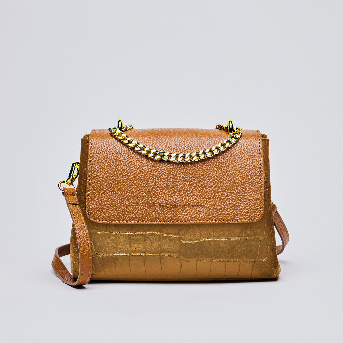 SAC À BANDOULIÈRE CREMIEUX EN CUIR CROCO - André