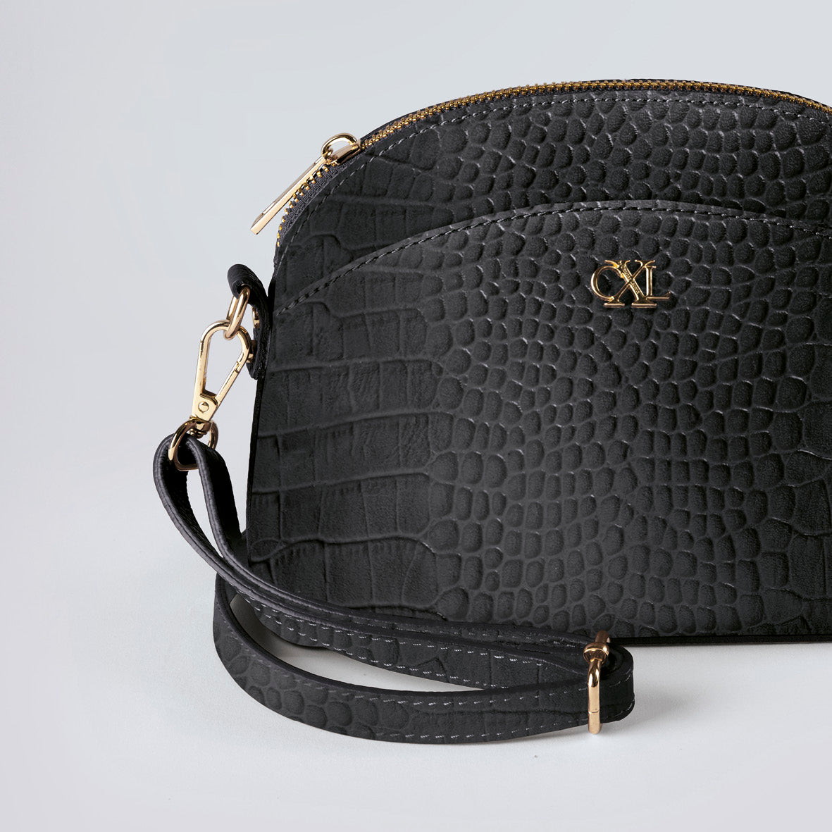 SAC À BANDOULIÈRE MALESHERBES EN CUIR CROCO - André