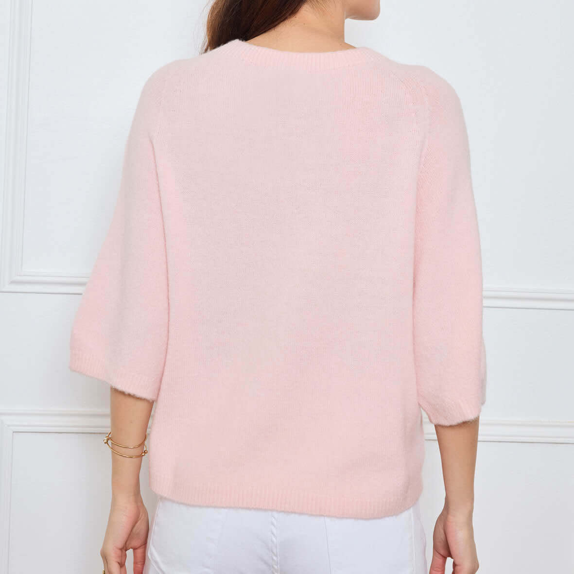 PULL COL ROND AVEC MANCHES 3/4 LOUIE ROSE CLAIR - André