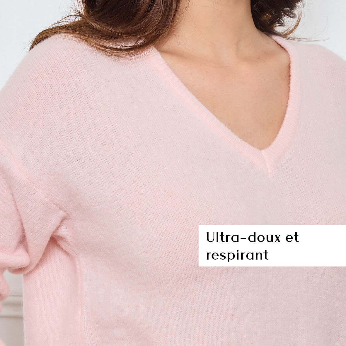 PULL COL V OPALINE ROSE CLAIR - André