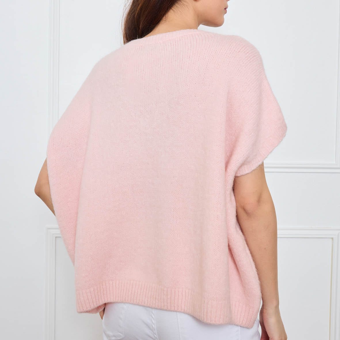 COL V OVERSIZED SANS MANCHES MILIE ROSE CLAIR