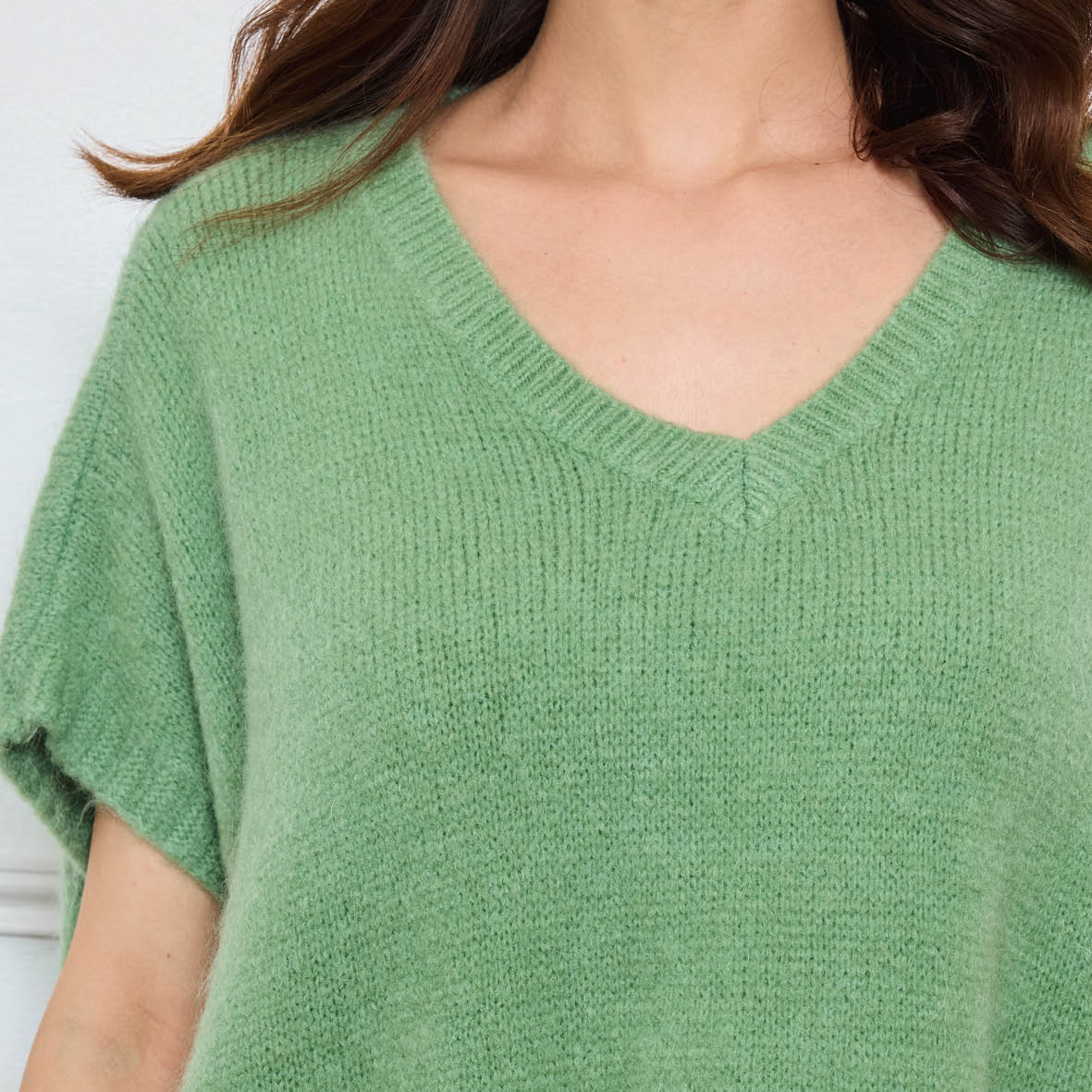 COL V OVERSIZED SANS MANCHES MILIE SAUGE