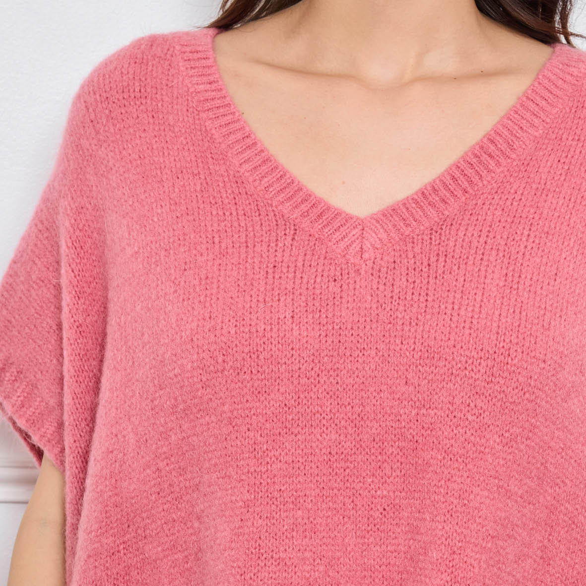 COL V OVERSIZED SANS MANCHES MILIE ROSE