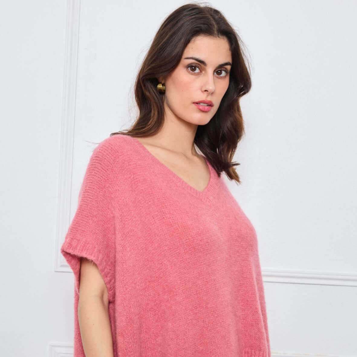 PULL COL V OVERSIZED SANS MANCHES MILIE ROSE - André