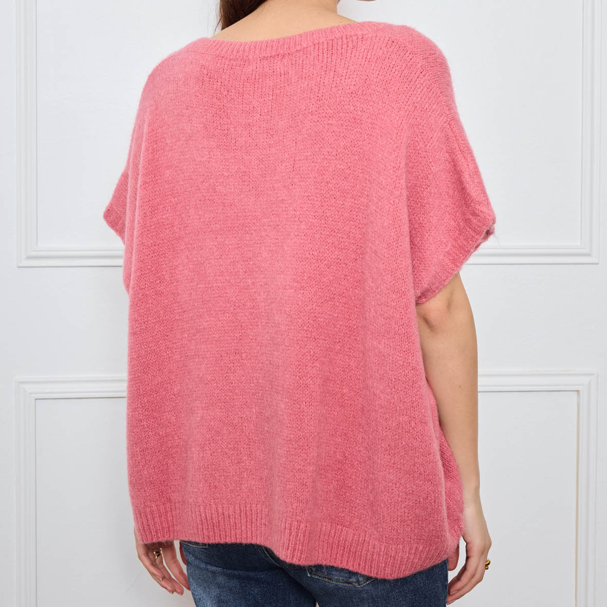 COL V OVERSIZED SANS MANCHES MILIE ROSE