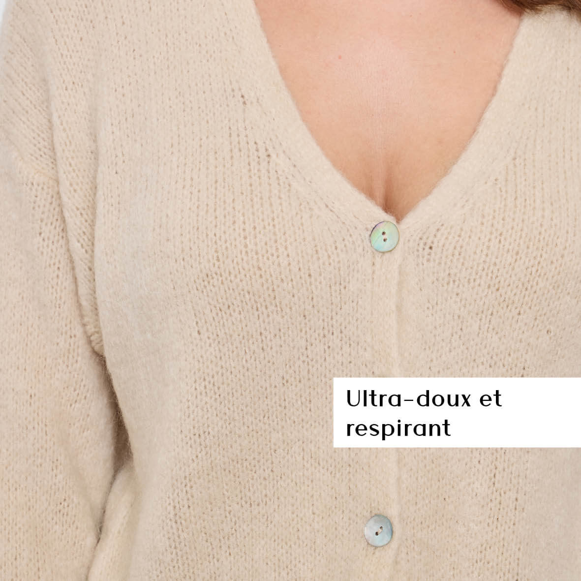 CARDIGAN COL V GLORIA BEIGE - André