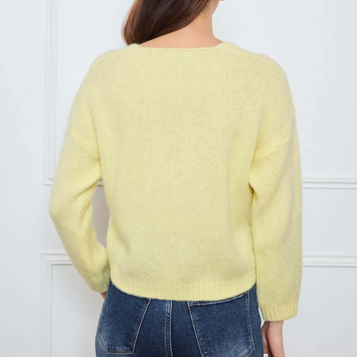 CARDIGAN COL V GLORIA JAUNE POUSSIN - André