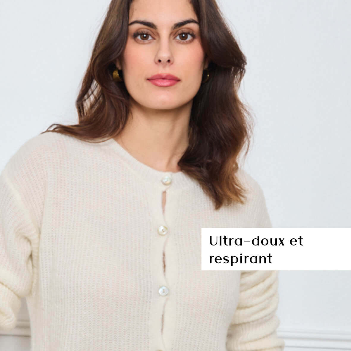 CARDIGAN COL ROND AVELINE BLANC - André