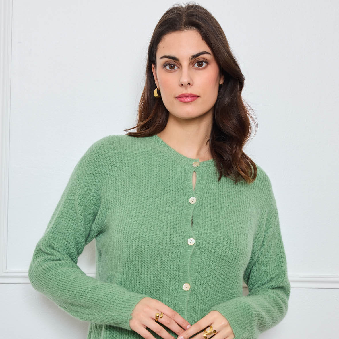 CARDIGAN COL ROND AVELINE SAUGE - André