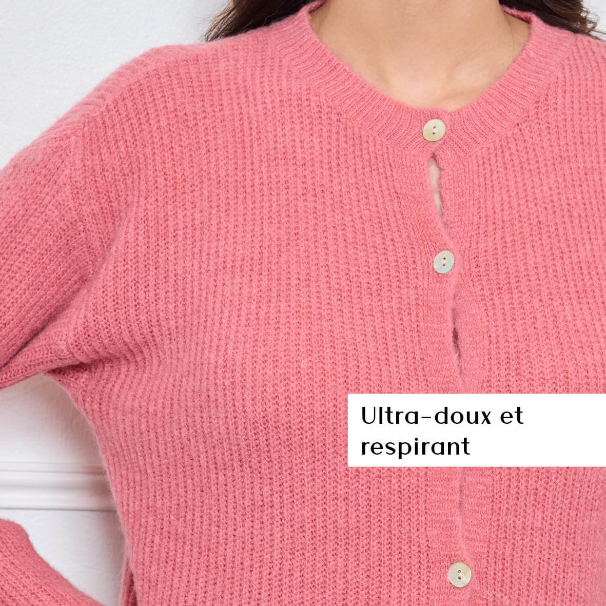 CARDIGAN COL ROND AVELINE ROSE - André