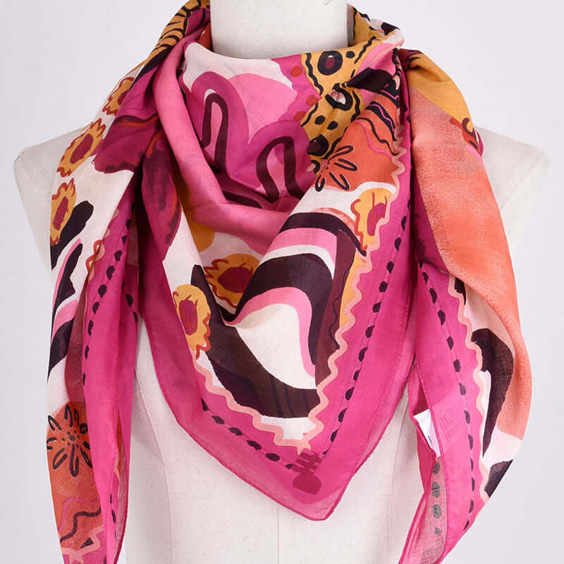 FOULARD EUPHORIA ROSE FONCE - André