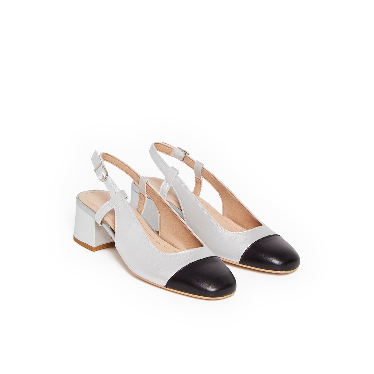 SLINGBACK BRUNIE ARGENT - André