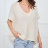 COL V OVERSIZED SANS MANCHES MILIE BLANC