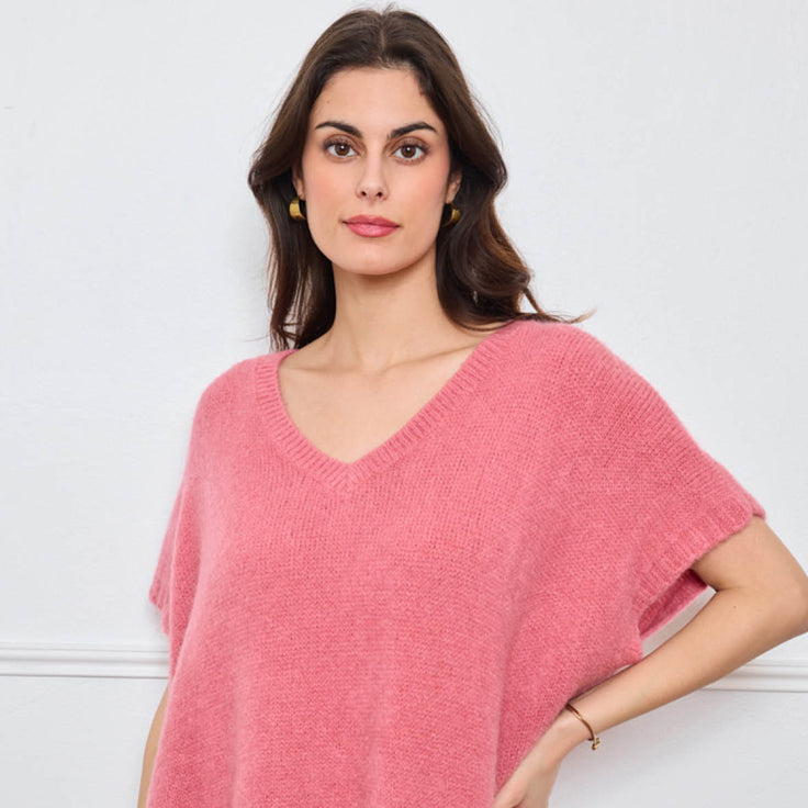 PULL COL V OVERSIZED SANS MANCHES MILIE ROSE