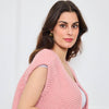 TRICOT SANS MANCHES THEOLINE ROSE CLAIR