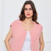 TRICOT SANS MANCHES THEOLINE ROSE CLAIR