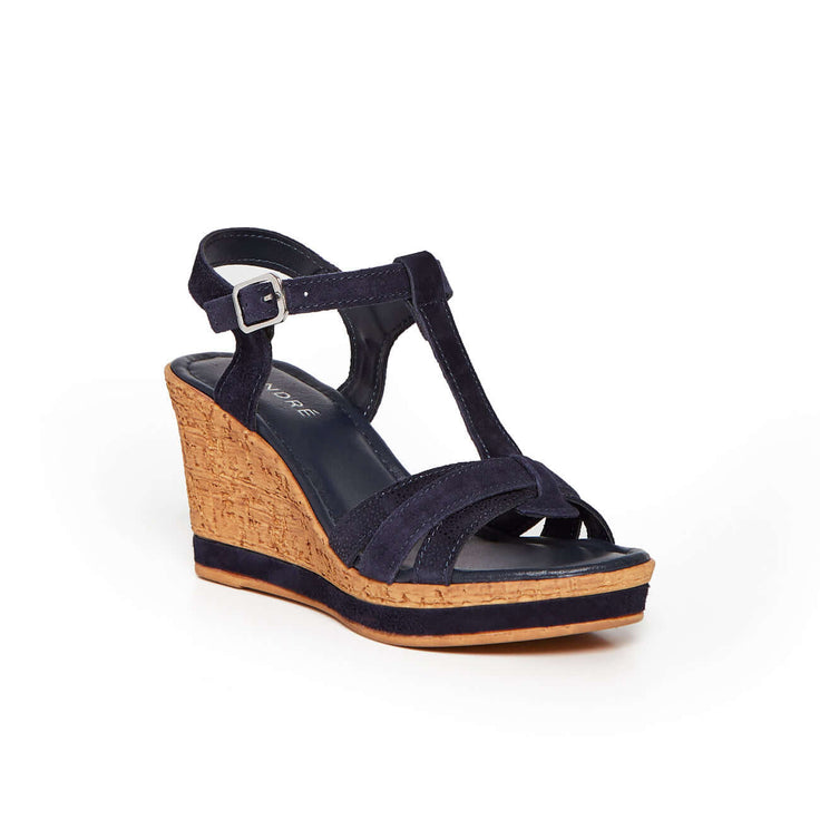 SANDALE ALOE BLEU MARINE - André