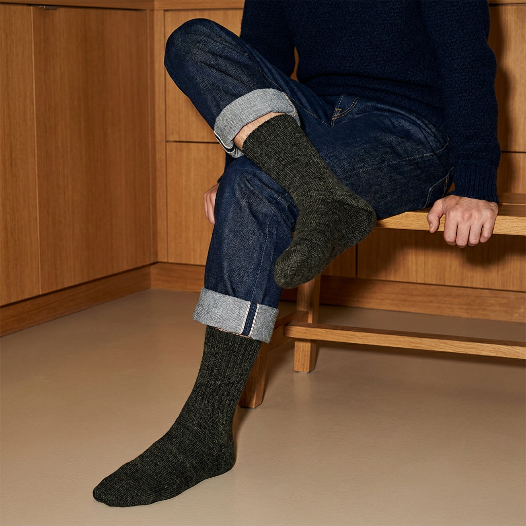 Chaussettes en laine Alliance - Vert foncé