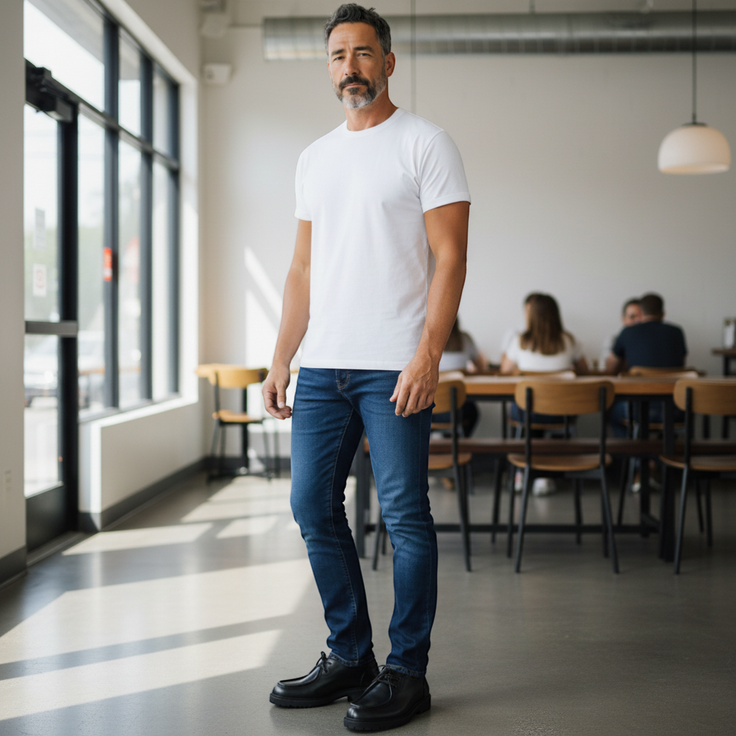 André black leather moccasin shoes with a thick lug sole and lace-up closure.