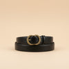 André black suede belt with ornate gold buckle. Simple, elegant, and versatile for everyday wear.