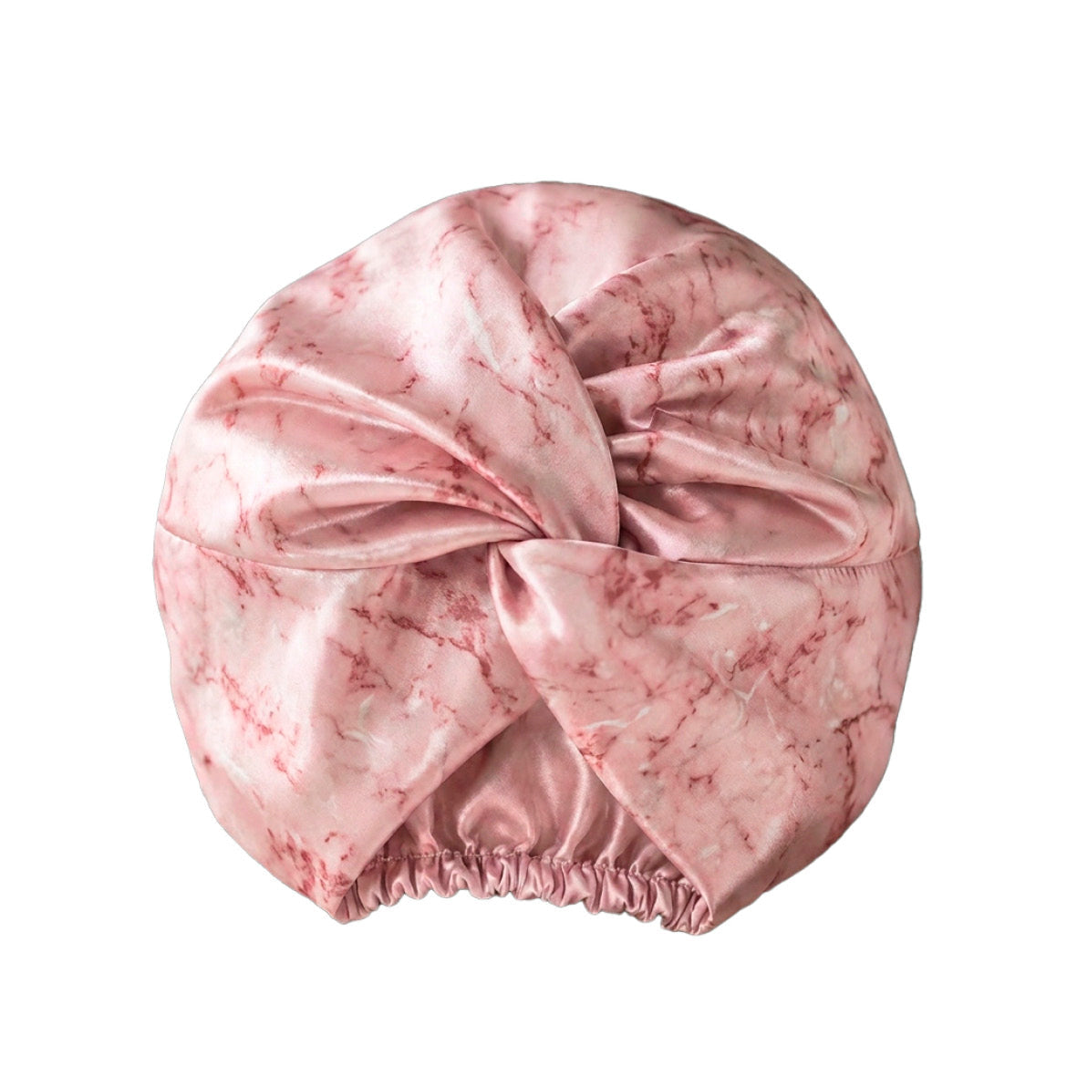 Bonnet de nuit en soie - Soléa Marbre rose