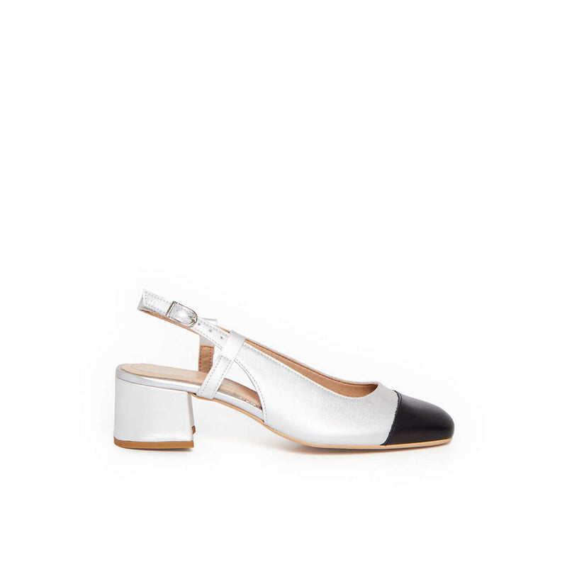 SLINGBACK BRUNIE ARGENT - André