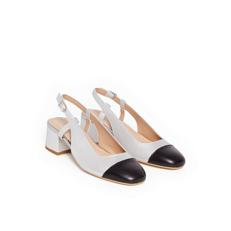 SLINGBACK BRUNIE ARGENT - André
