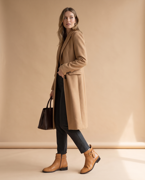 Boots CACTUS camel portées, silhouette complète