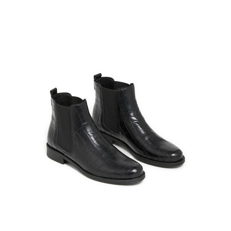 CARAMEL NOIR CROCO - BOOTS