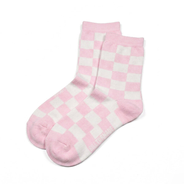 Chaussettes Carreaux - Blanc / Rose