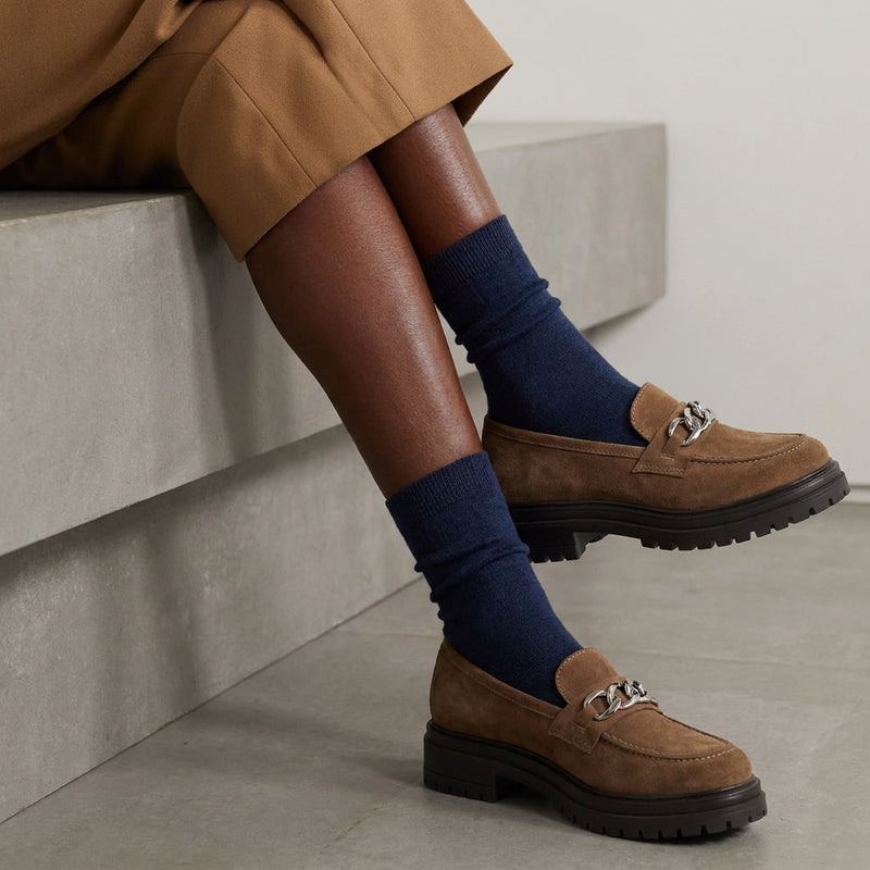 Chaussettes en laine Chaleur - Bleu marine
