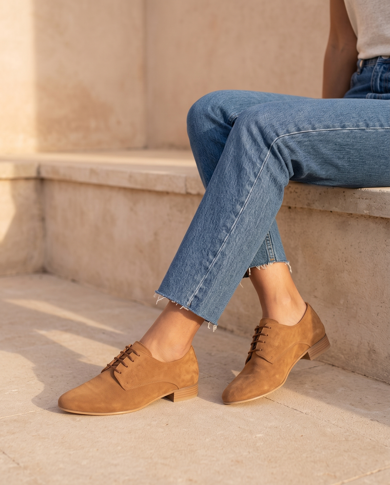 COMPLICE CAMEL SUEDE - DERBY