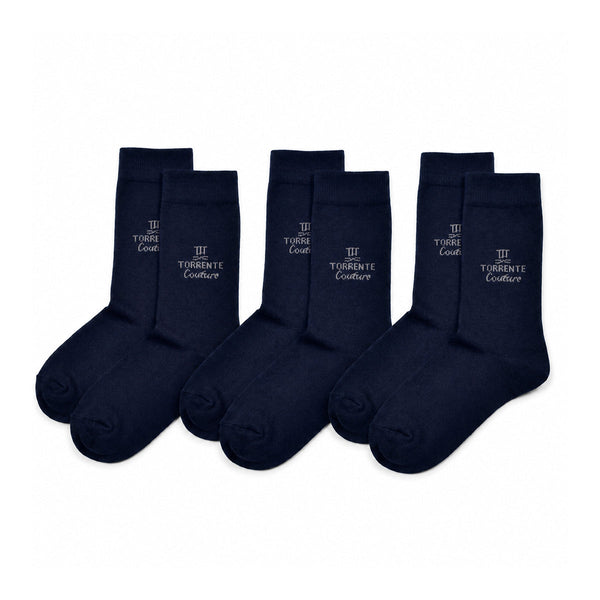 Set de 3 chaussettes Couture - Bleu marine