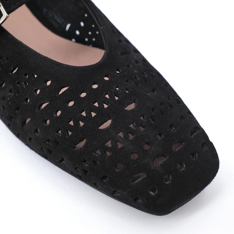 DOSSIA NOIR SUEDE - BALLERINE