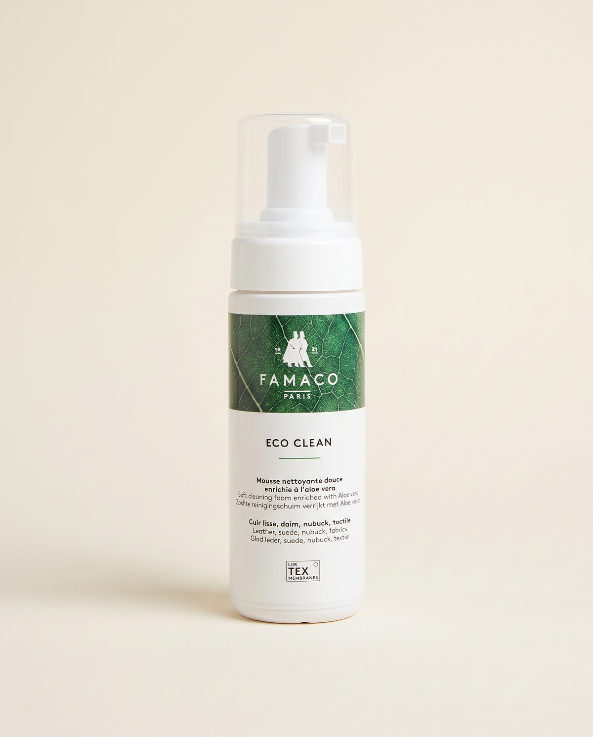 Mousse nettoyante Eco Clean Famaco, packshot sur fond clair