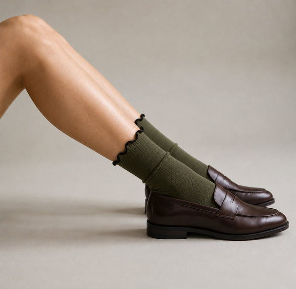 Set de 2 chaussettes Eline - Vert / Noir