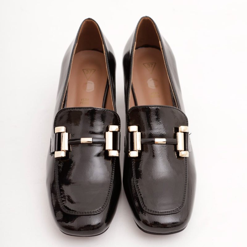 EVITYA NOIR VERNIS - MOCASSIN