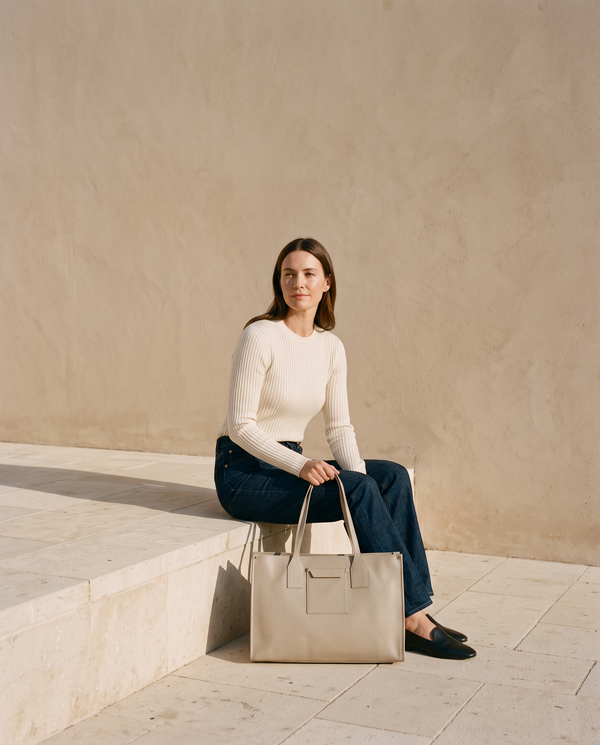 Sac FAUBOURG blanc cassé Maison André porté