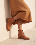 Boots GODILLOT 4 camel portées, cadrage jambes