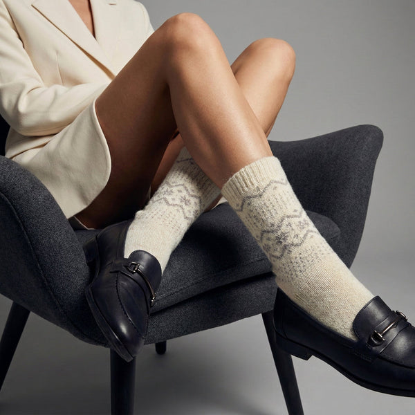 Chaussettes en laine Hivernale - Taupe
