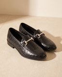 ILYANE NOIR CROCO - MOCASSIN