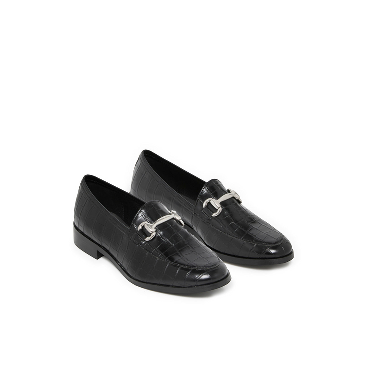 ILYANE NOIR CROCO - MOCASSIN