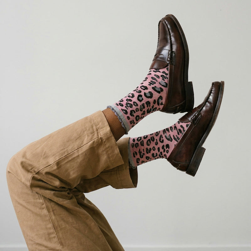 Chaussettes Léopard - Rose