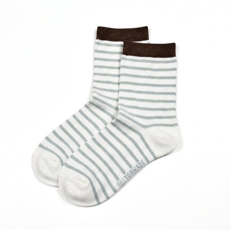 Chaussettes Lignes - Blanc / Bleu gris