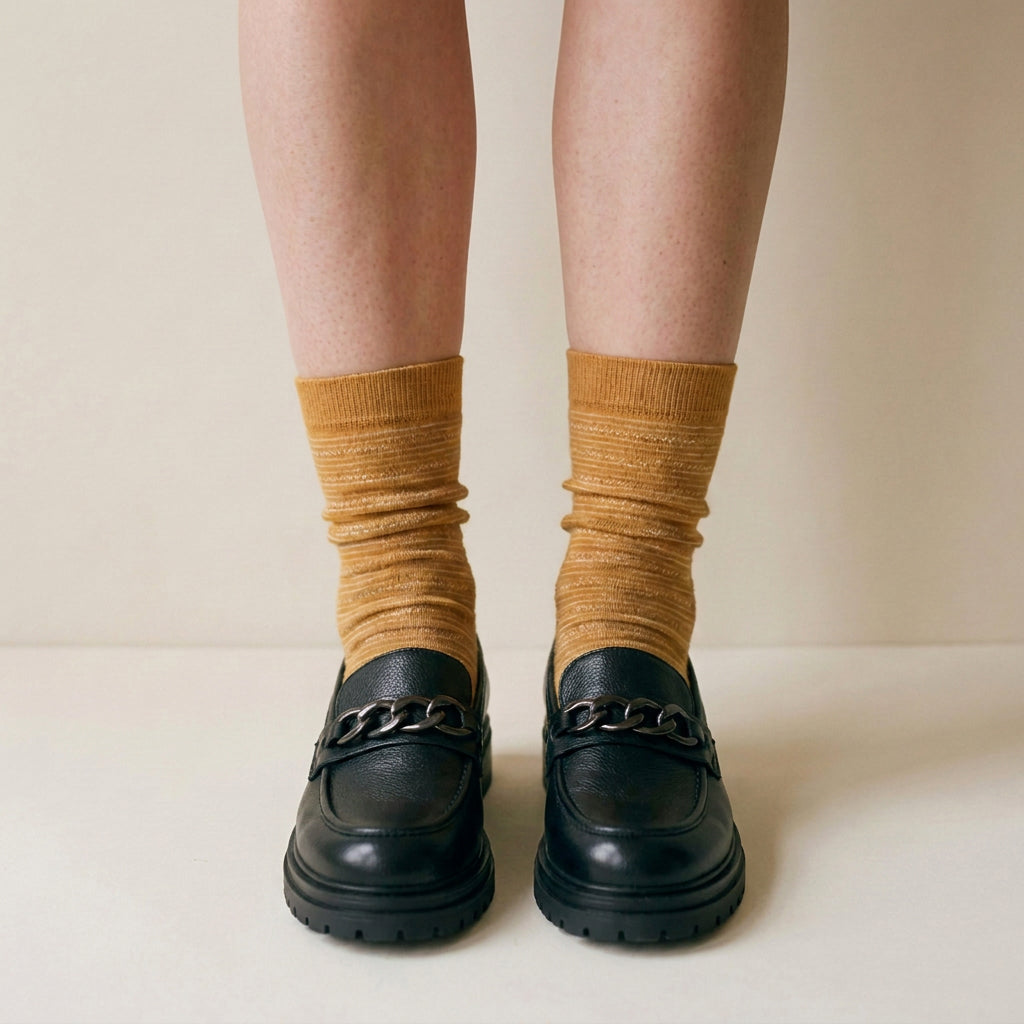 Chaussettes Lignes fins - Jaune