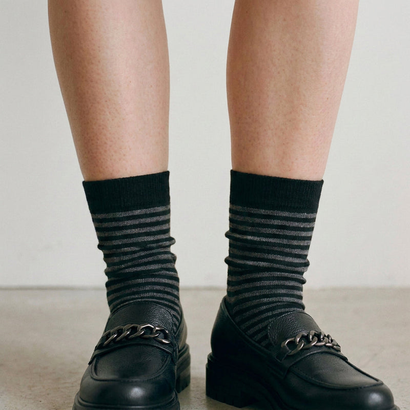 Chaussettes Lignes - Noir / Grey