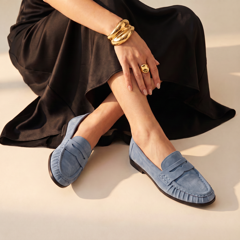 MOCASSIN LOUANNE BLEU - STEPHAN PARIS BY ANDRE