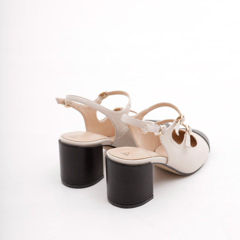LYNIATE ECRU/NOIR - SLINGBACK
