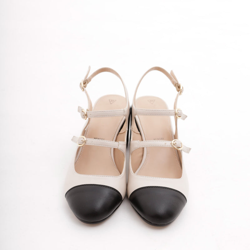 LYNIATE ECRU/NOIR - SLINGBACK